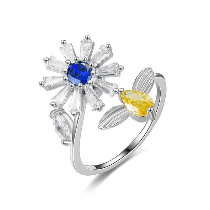Turnable Rings Eyes Flowers Anxiety Rings For Women Fidget Spinner Ring Jewelry | Feel anxiety free with these Rings