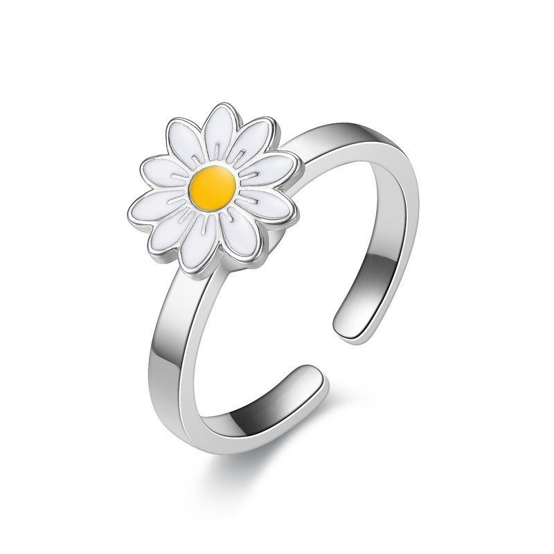 Turnable Rings Eyes Flowers Anxiety Rings For Women Fidget Spinner Ring Jewelry | Feel anxiety free with these Rings