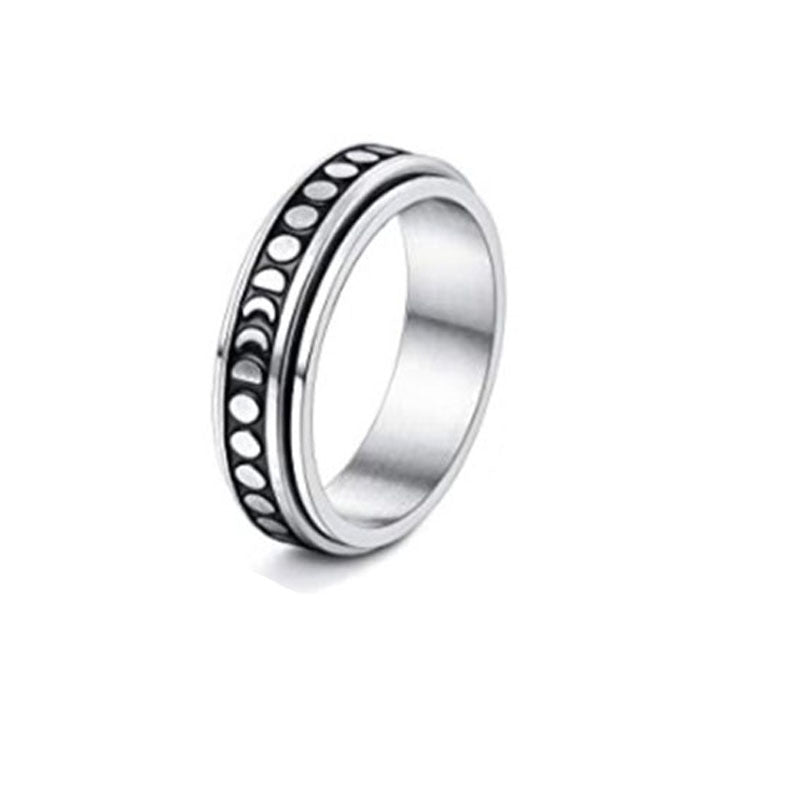 Stainless Steel Rotatable Spinner Ring Moon Stars Relieve Anxiety Rings | Feel anxiety free with these Rings