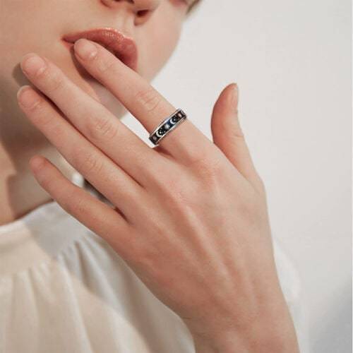 Stainless Steel Rotatable Spinner Ring Moon Stars Relieve Anxiety Rings | Feel anxiety free with these Rings