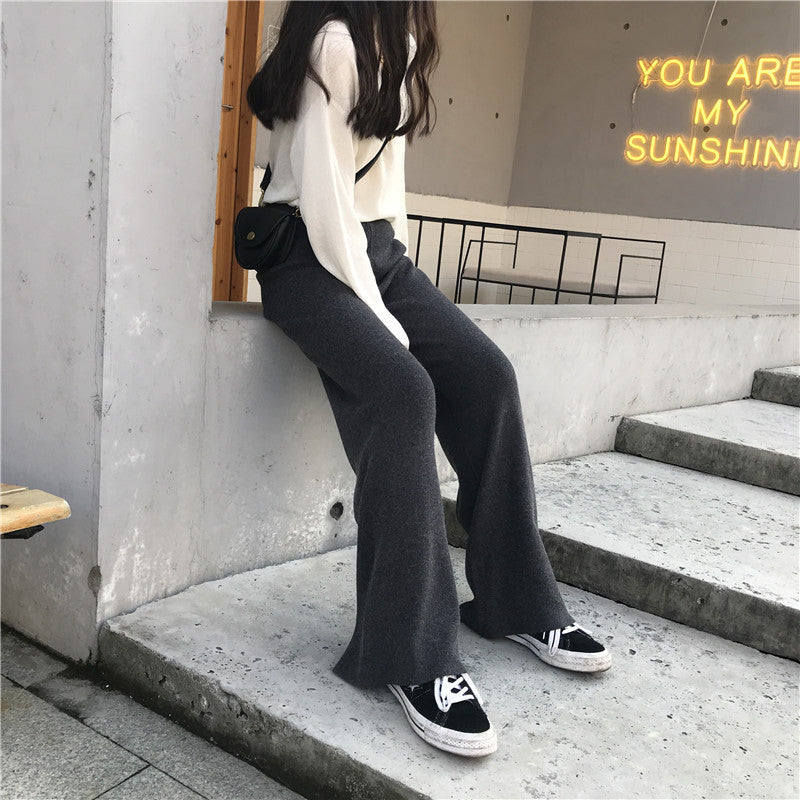 High Waist Loose Drape Women Trousers Look Thin