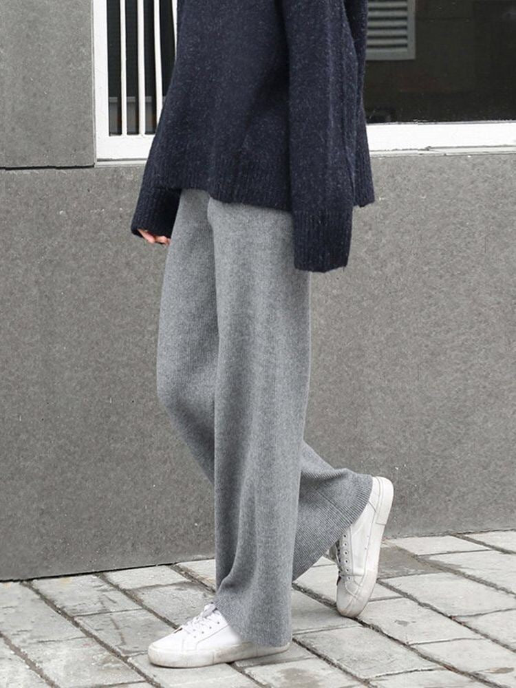 High Waist Loose Drape Women Trousers Look Thin