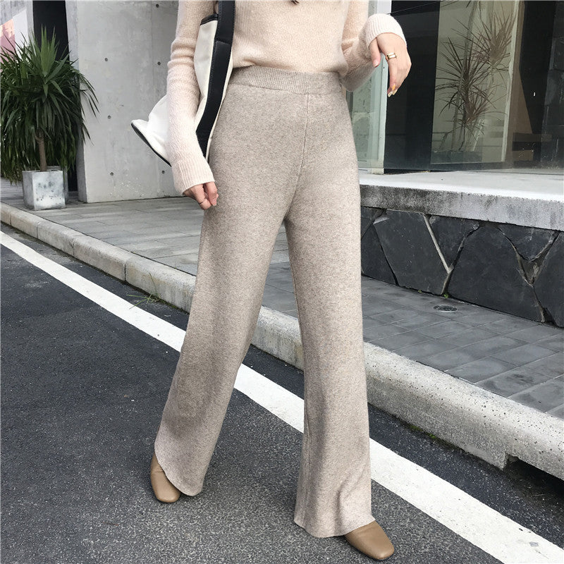 High Waist Loose Drape Women Trousers Look Thin